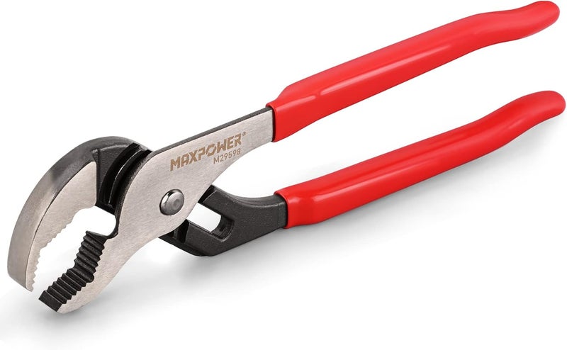 Max Power 12 inch Groove Joint Pliers, Quick Adjustable Serrtated V Jaw Tongue and Groove Pliers - Image 1